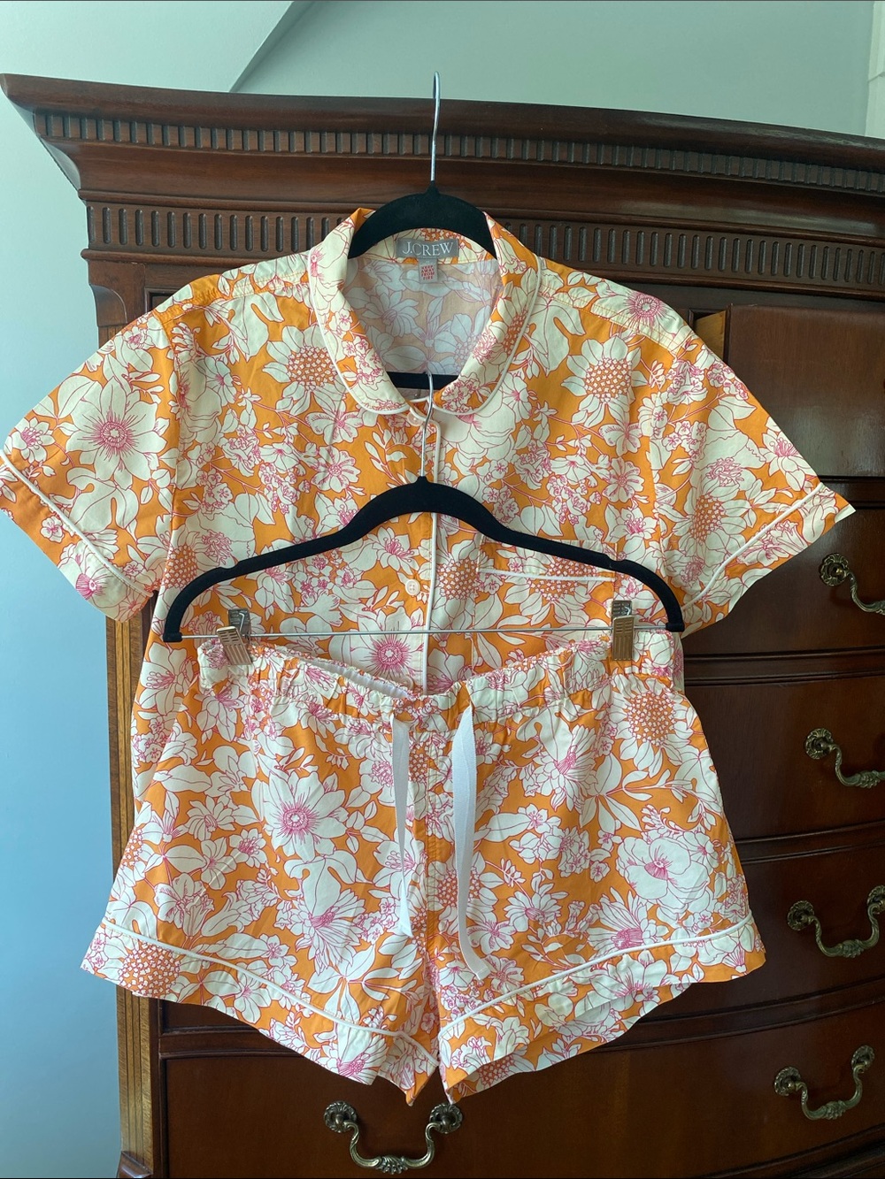 J. Crew Orange Floral Short Pajama Set - Picture 4 of 9